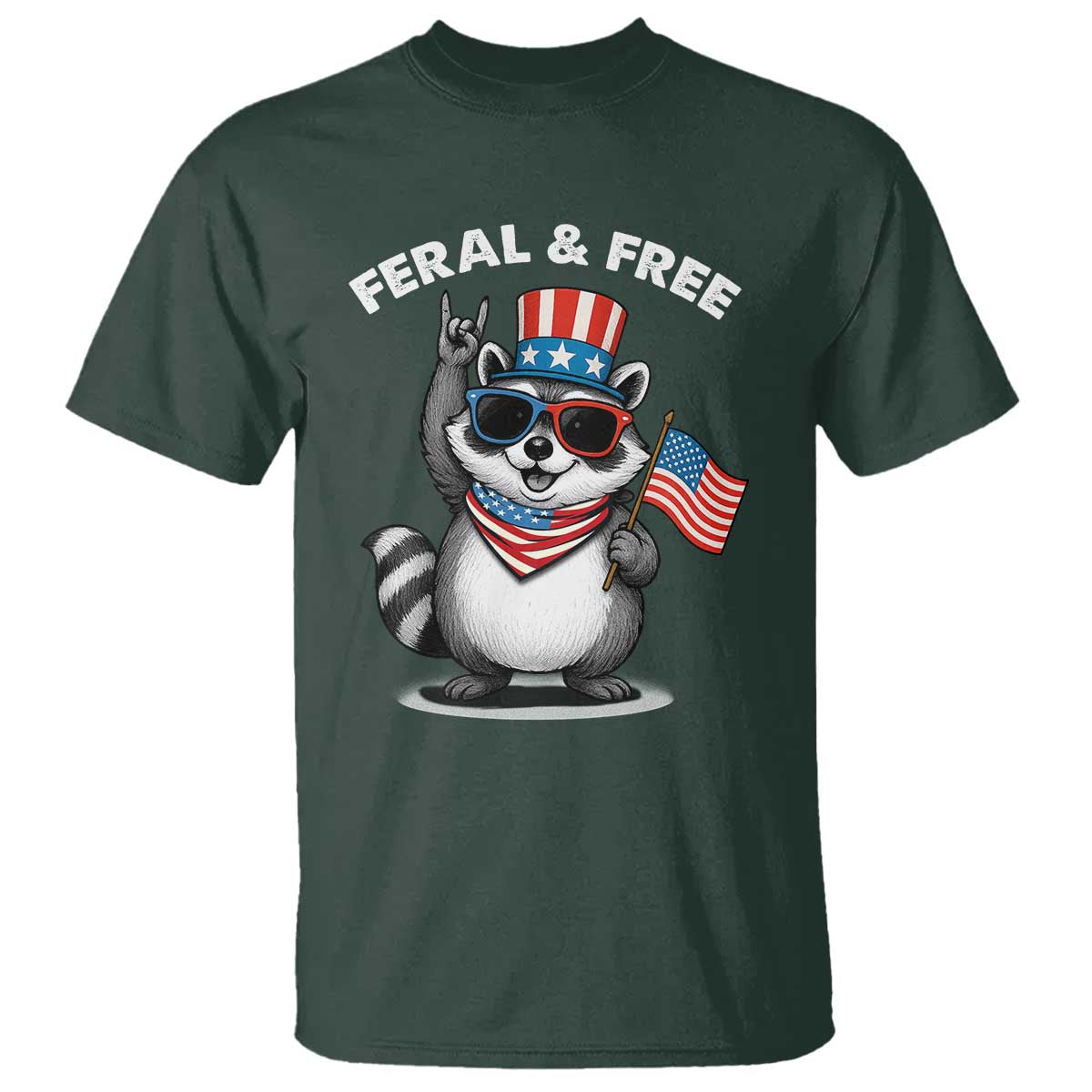 funny-raccoon-july-4th-t-shirt-patriotic-trash-panda-feral-but-free