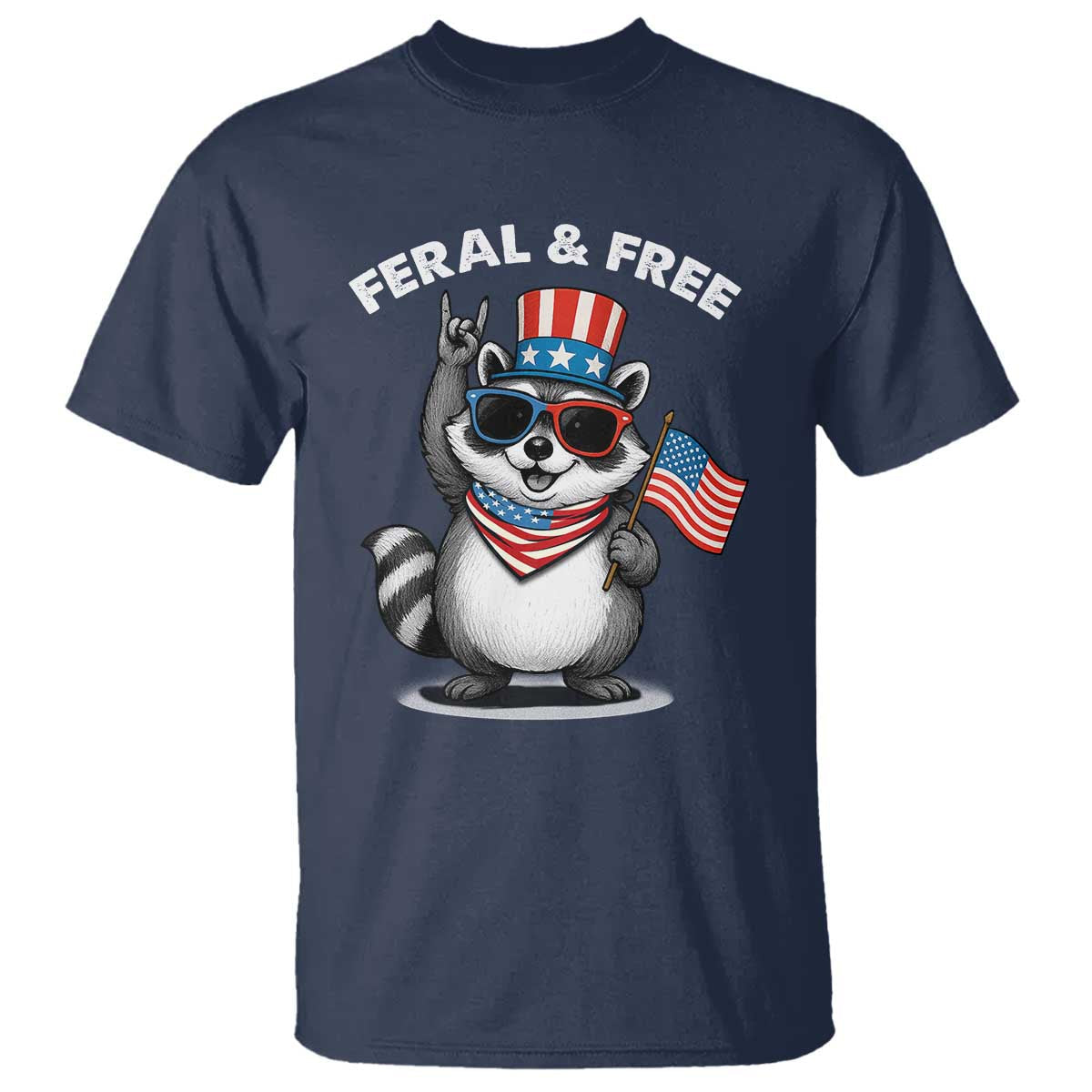 funny-raccoon-july-4th-t-shirt-patriotic-trash-panda-feral-but-free