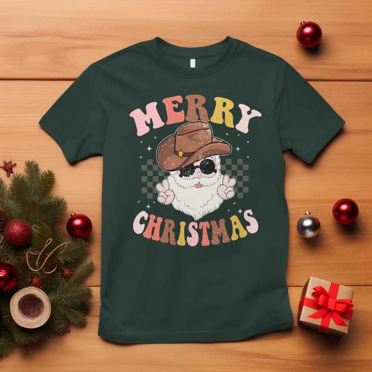 christmas-cowboy-t-shirt-vintage-90s-western-groovy-santa-claus-xmas-vibes