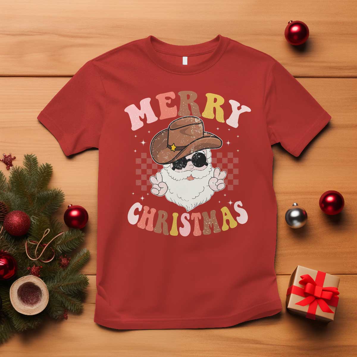 christmas-cowboy-t-shirt-vintage-90s-western-groovy-santa-claus-xmas-vibes