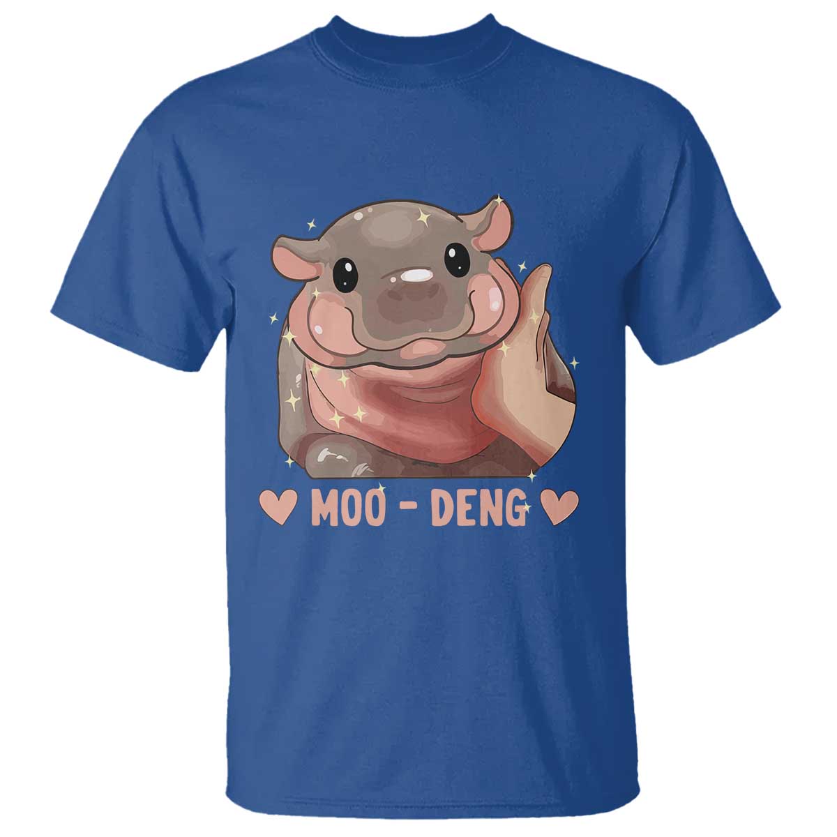 funny-moo-deng-t-shirt-baby-pygmy-hippo-cute-zoo-for-family-tee