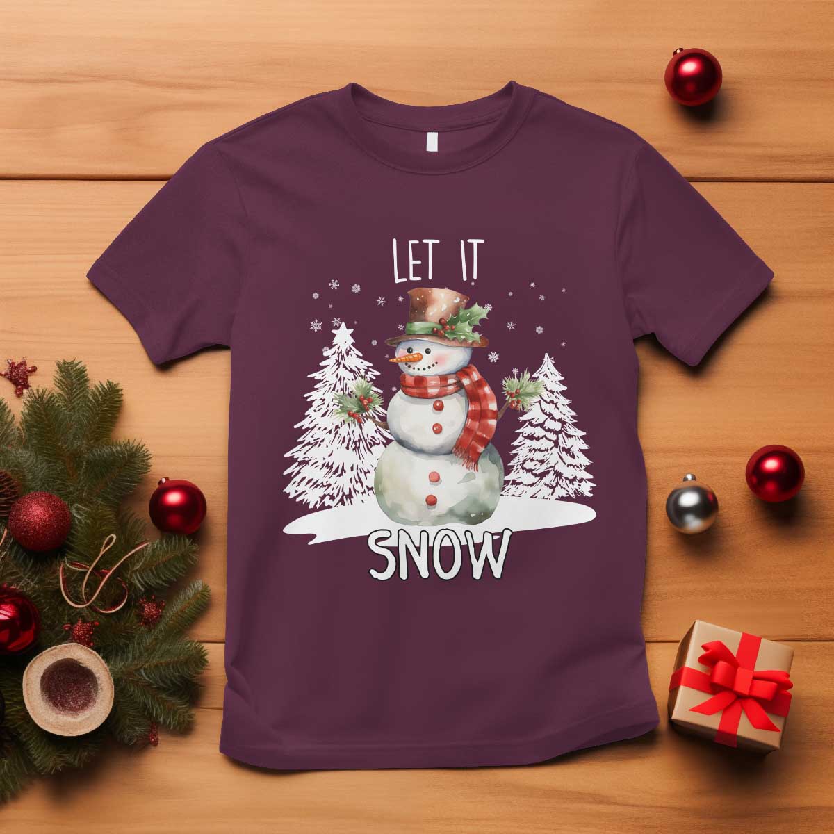christmas-let-it-snow-t-shirt-funny-snowman-snowflakes-xmas-tree