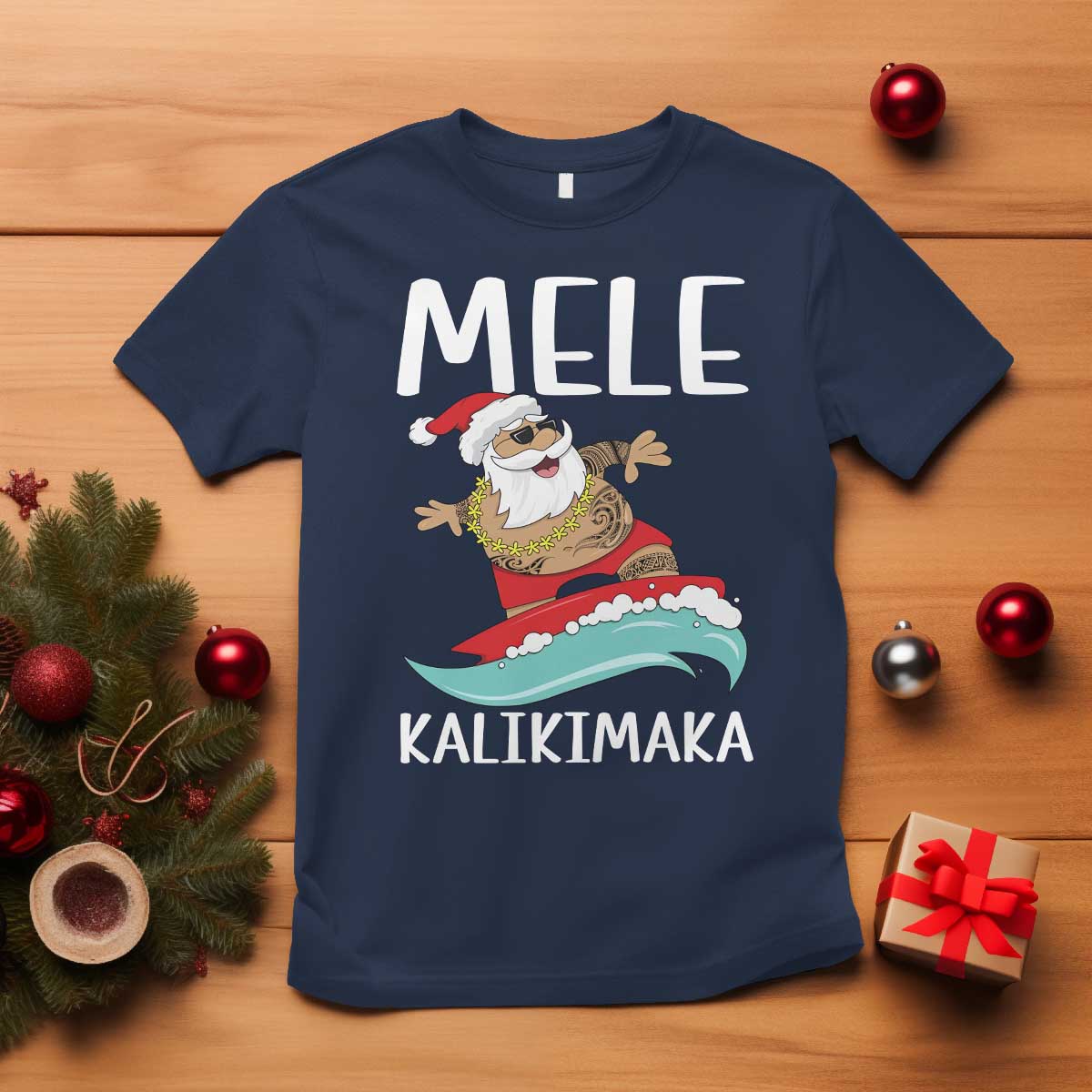 hawaiian-christmas-t-shirt-mele-kalikimaka-hawaii-surfing-santa-tropical-beach
