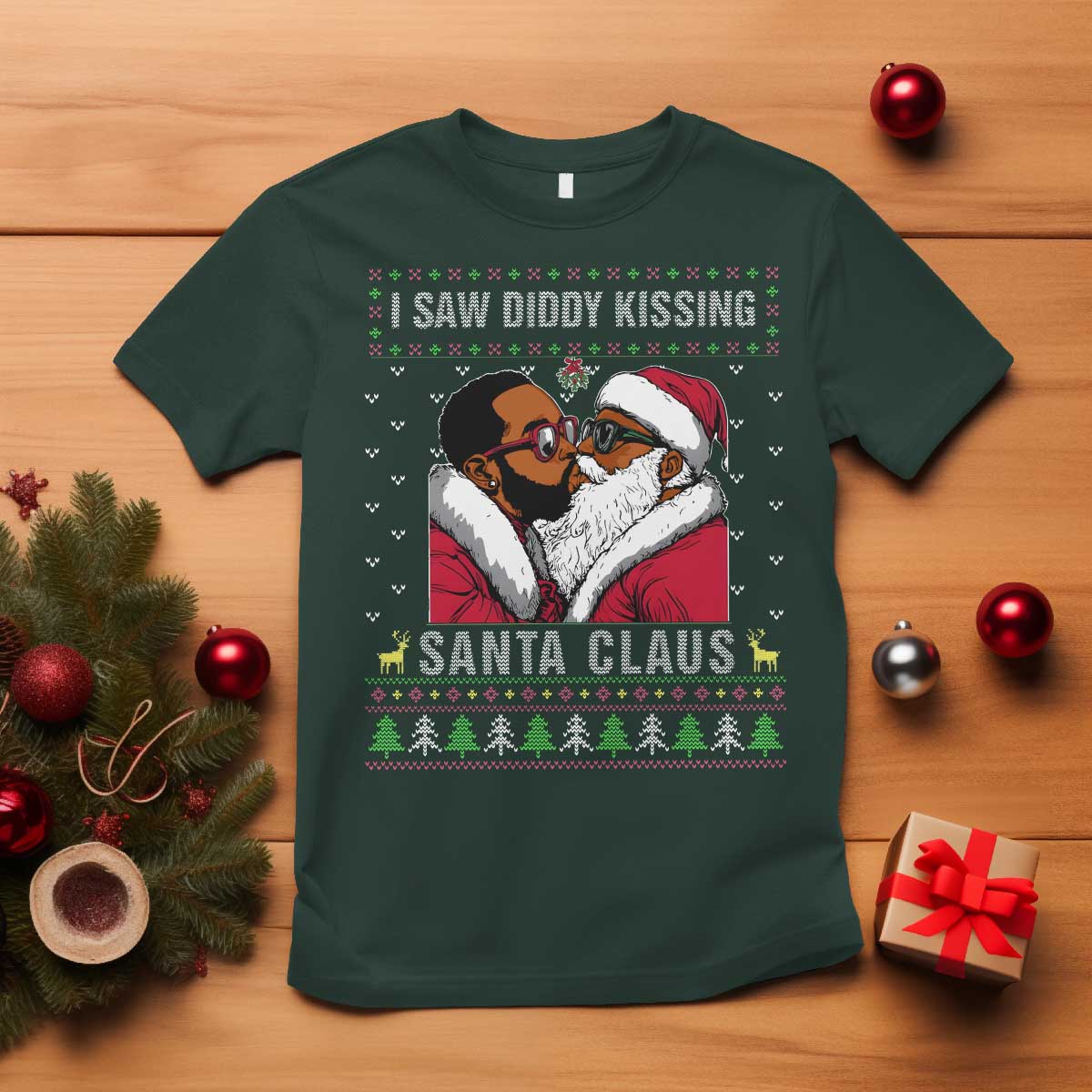 funny-dirty-christmas-t-shirt-i-saw-diddy-kissing-santa-claus-ugly-xmas-sweater