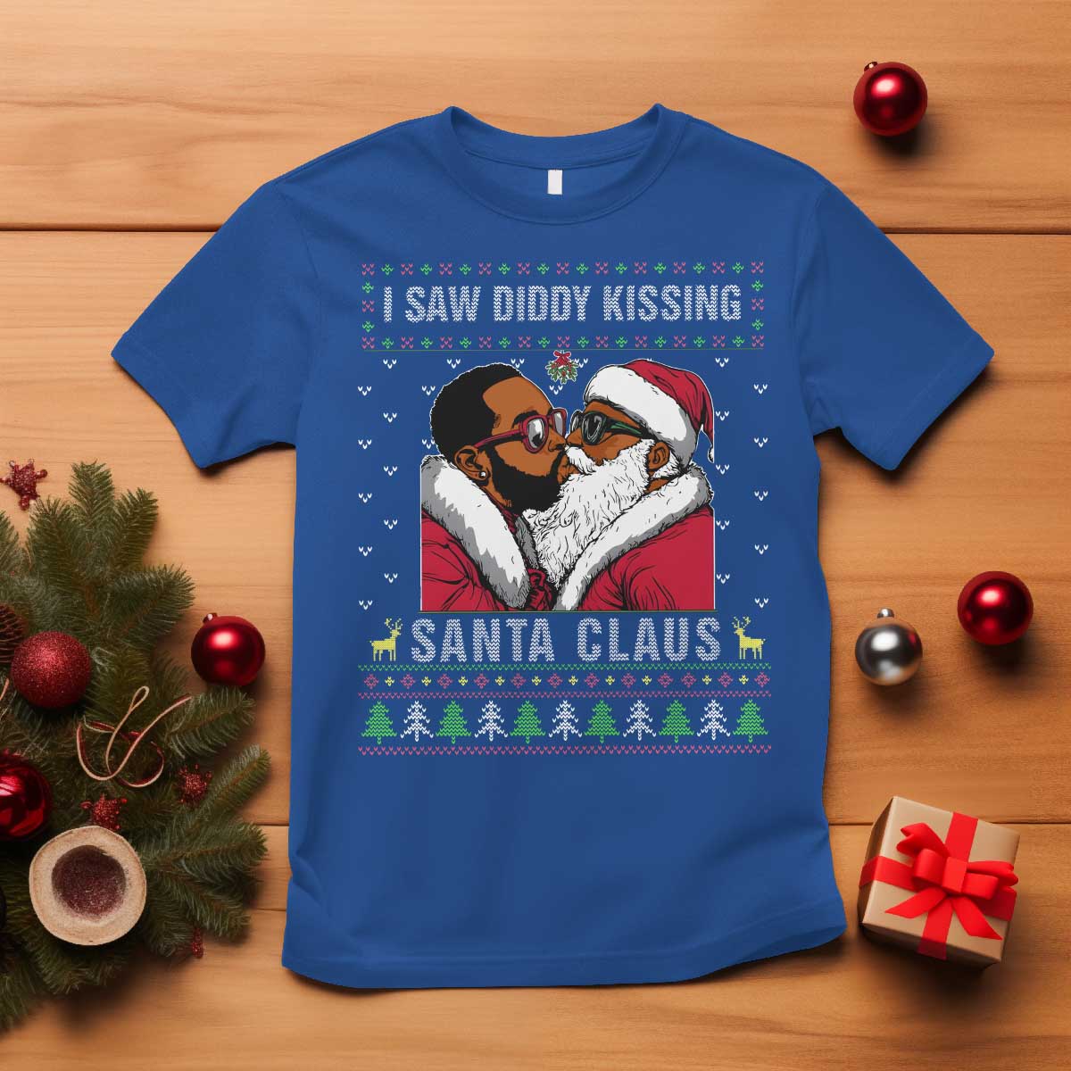 funny-dirty-christmas-t-shirt-i-saw-diddy-kissing-santa-claus-ugly-xmas-sweater