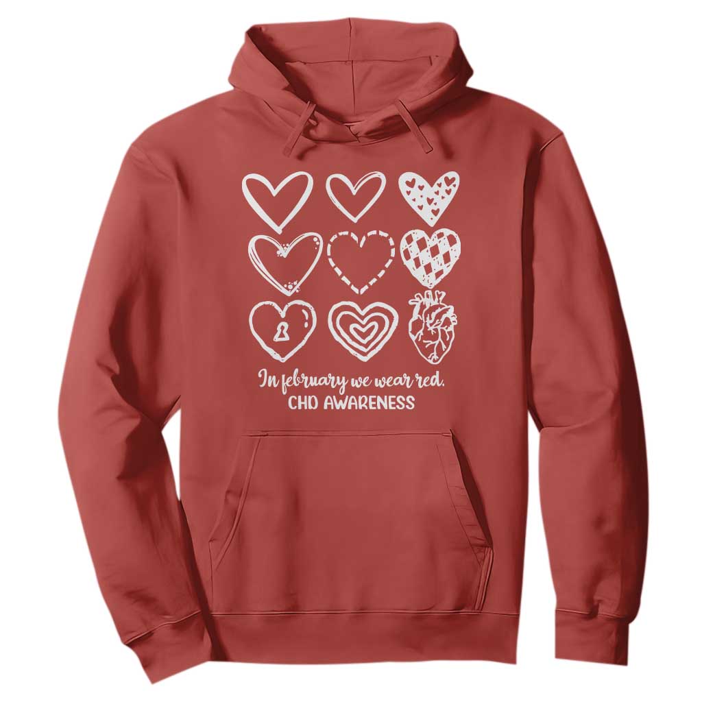 CHD Heart Disease Support Hoodie In February We Wear Red