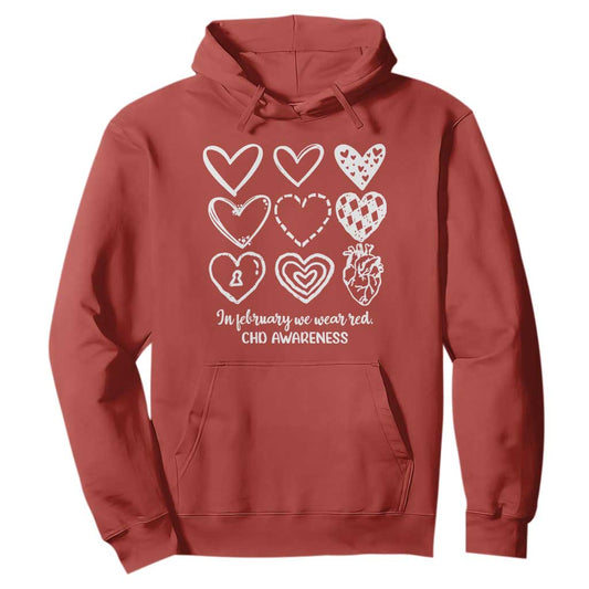 CHD Heart Disease Support Hoodie In February We Wear Red