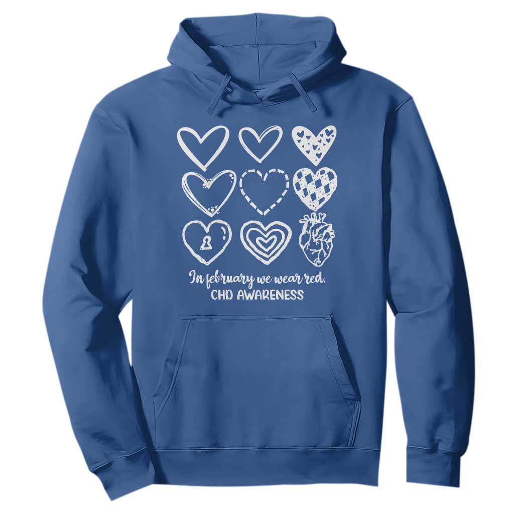 CHD Heart Disease Support Hoodie In February We Wear Red