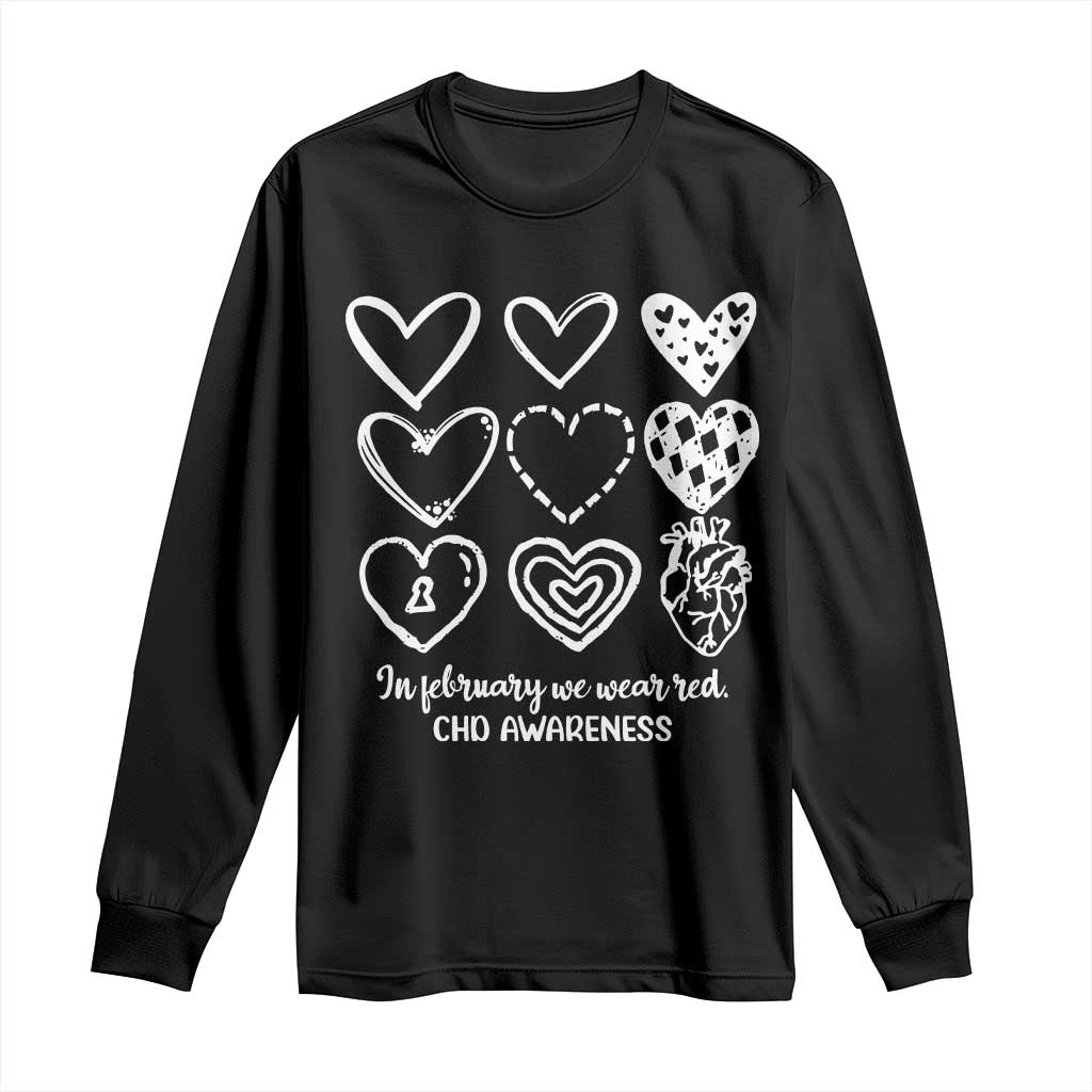 CHD Heart Disease Support Long Sleeve Shirt In February We Wear Red