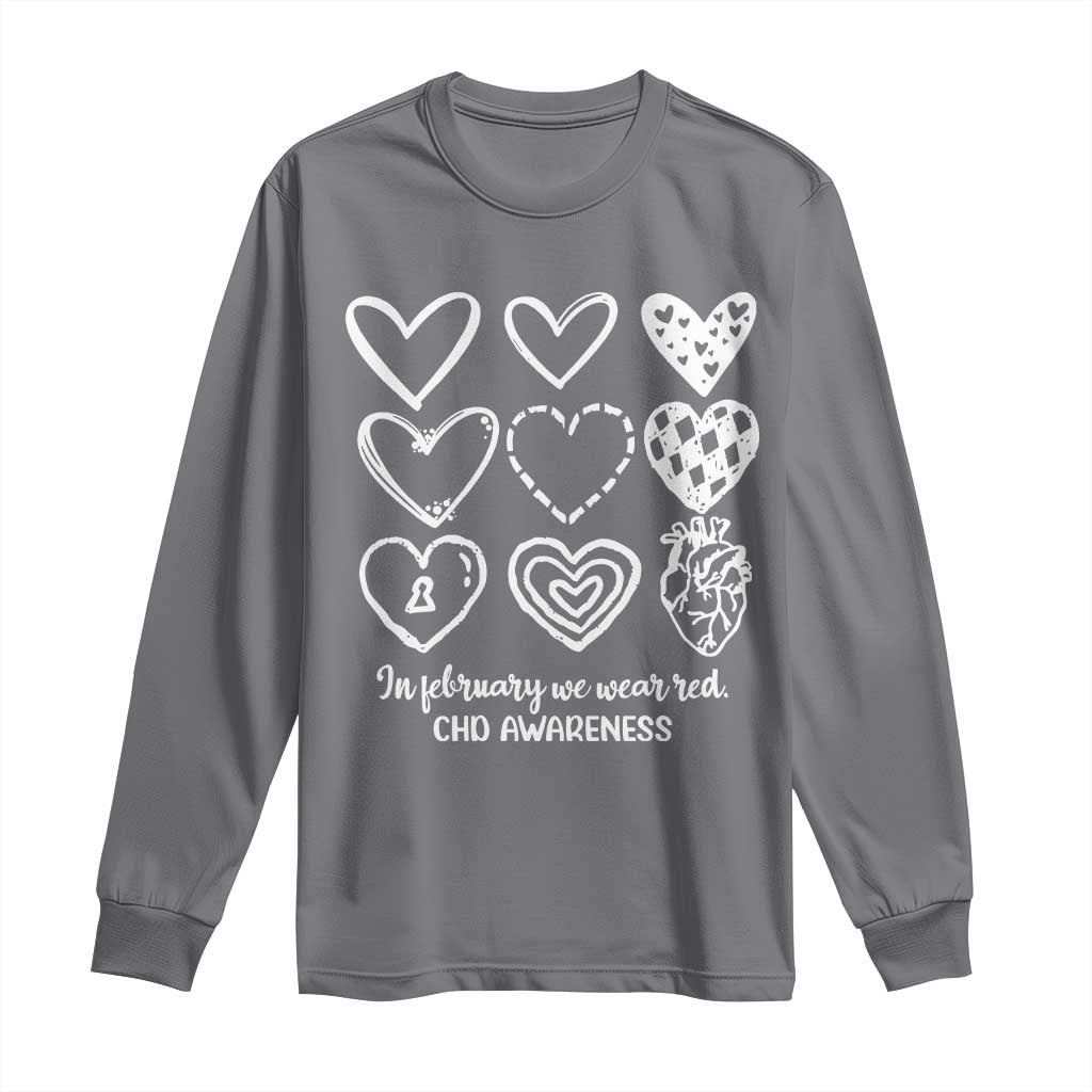 CHD Heart Disease Support Long Sleeve Shirt In February We Wear Red