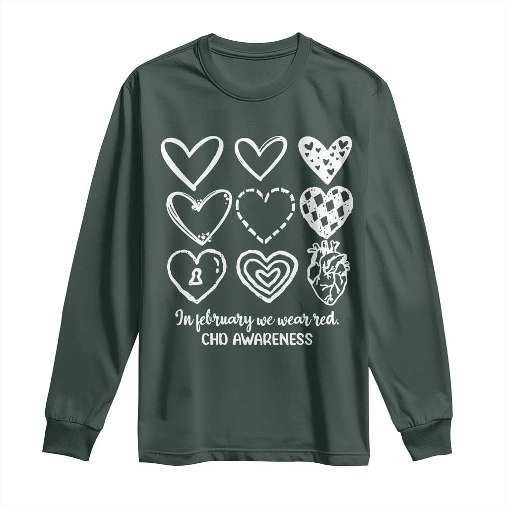 CHD Heart Disease Support Long Sleeve Shirt In February We Wear Red