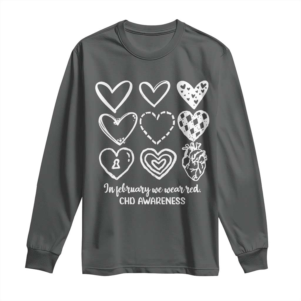 CHD Heart Disease Support Long Sleeve Shirt In February We Wear Red
