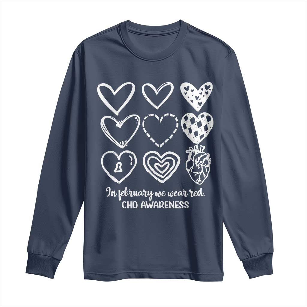 CHD Heart Disease Support Long Sleeve Shirt In February We Wear Red