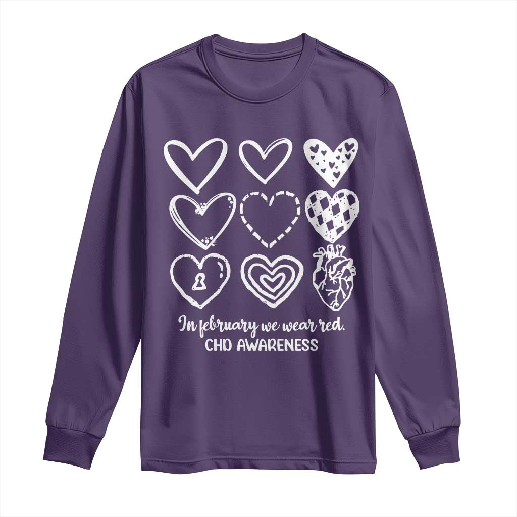CHD Heart Disease Support Long Sleeve Shirt In February We Wear Red