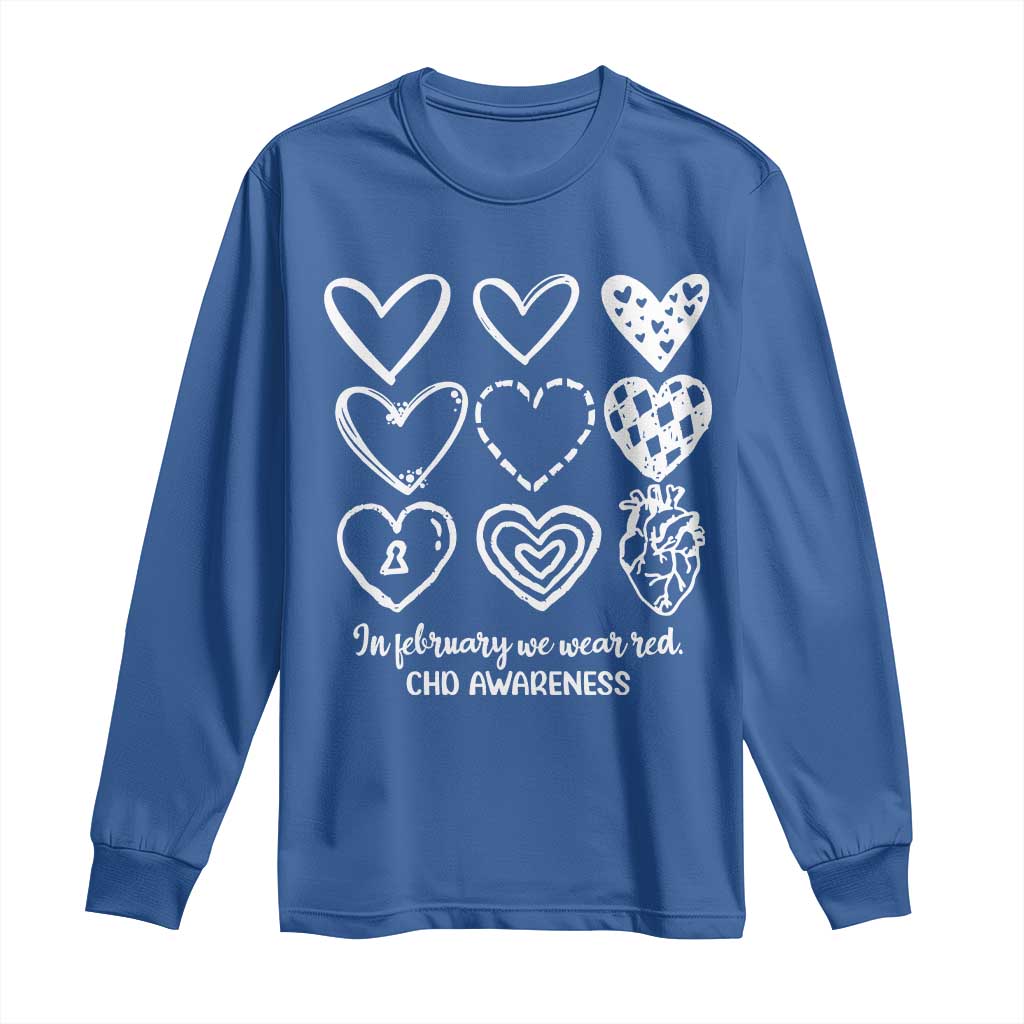 CHD Heart Disease Support Long Sleeve Shirt In February We Wear Red