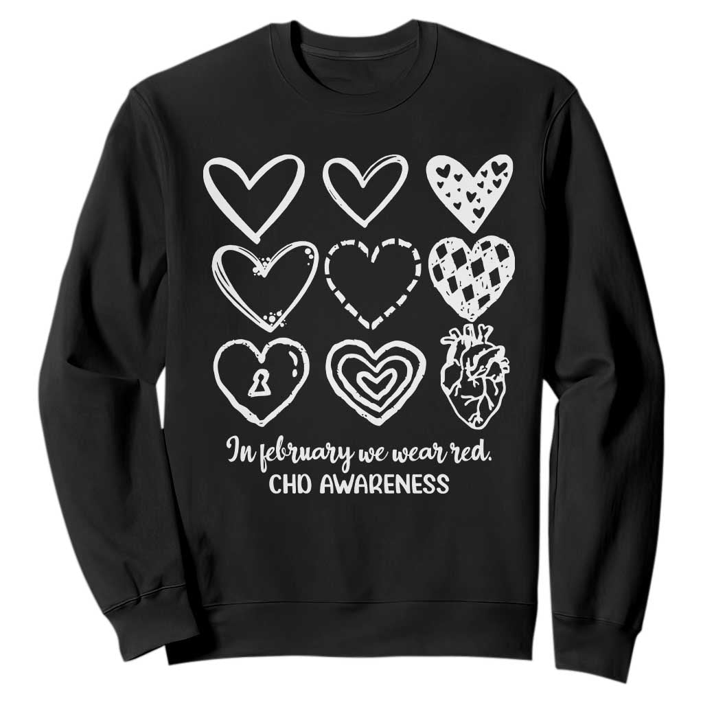 CHD Heart Disease Support Sweatshirt In February We Wear Red