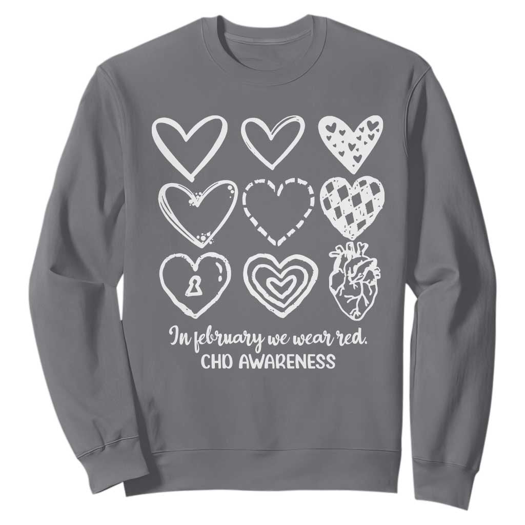 CHD Heart Disease Support Sweatshirt In February We Wear Red