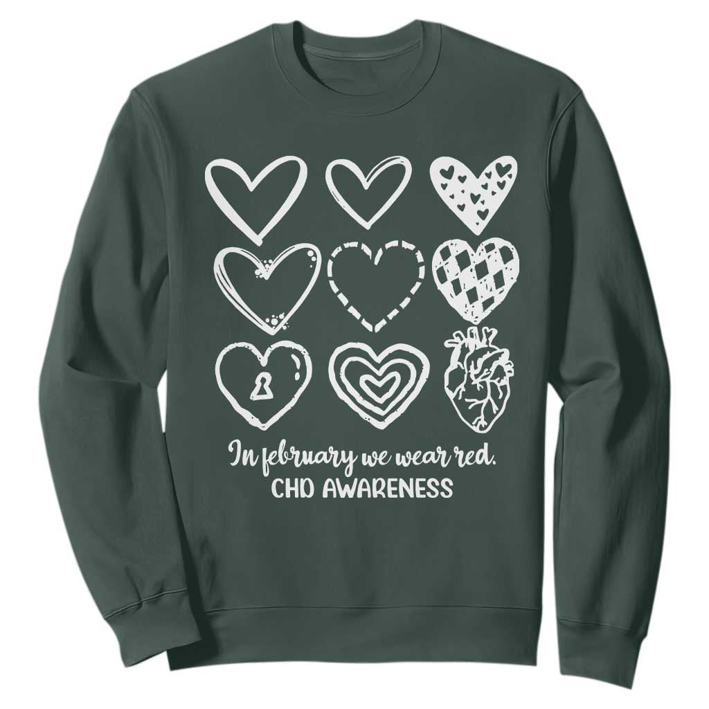 CHD Heart Disease Support Sweatshirt In February We Wear Red