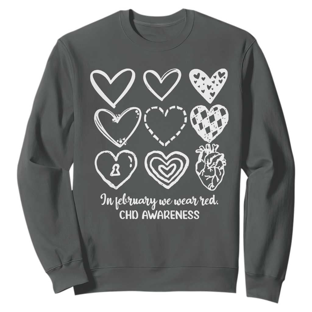 CHD Heart Disease Support Sweatshirt In February We Wear Red