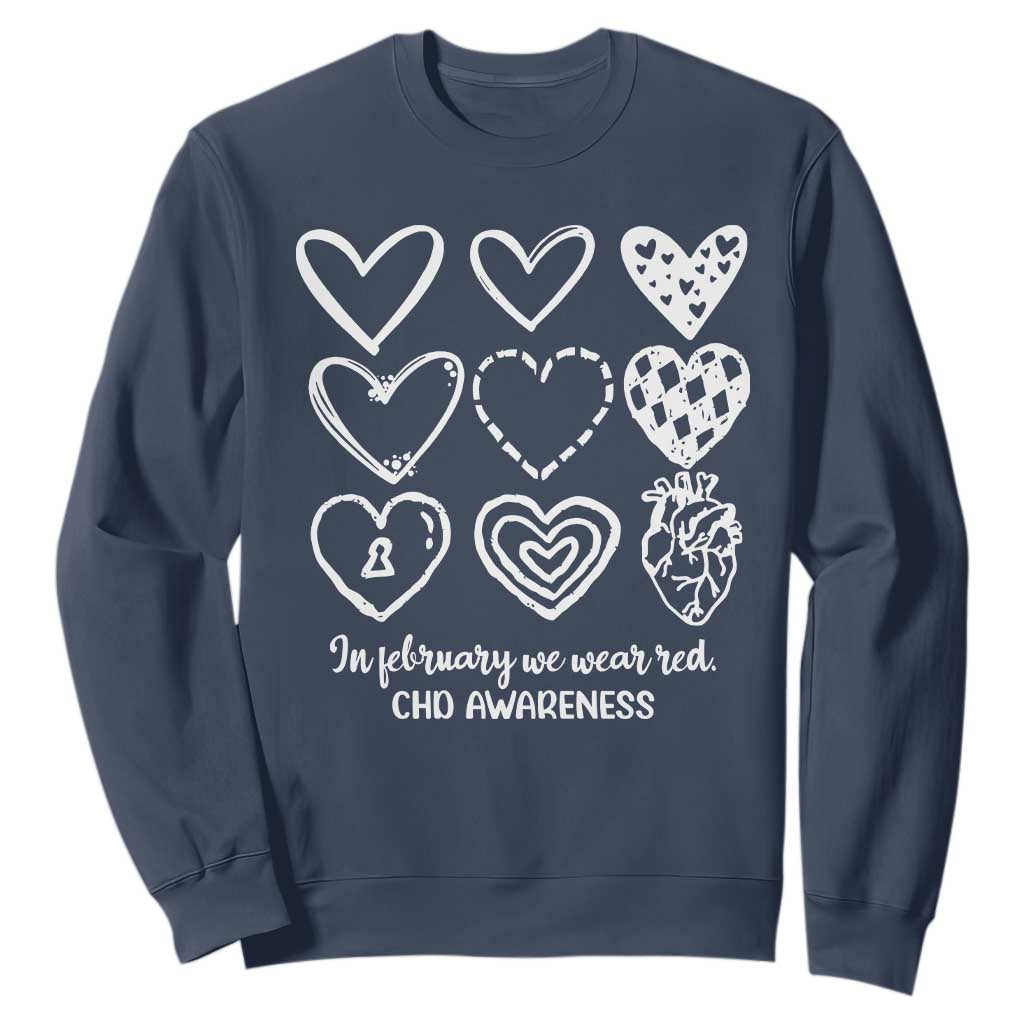 CHD Heart Disease Support Sweatshirt In February We Wear Red