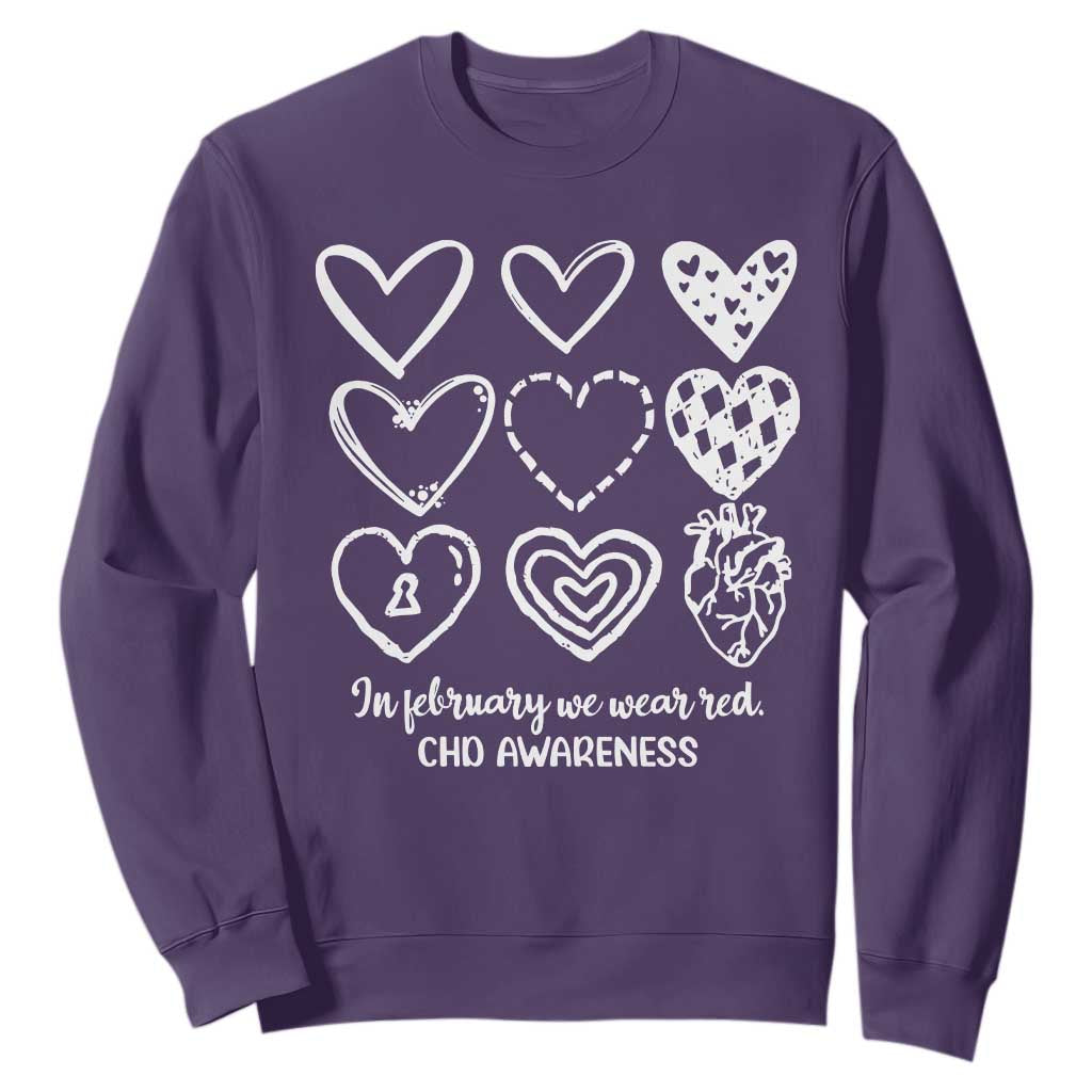CHD Heart Disease Support Sweatshirt In February We Wear Red