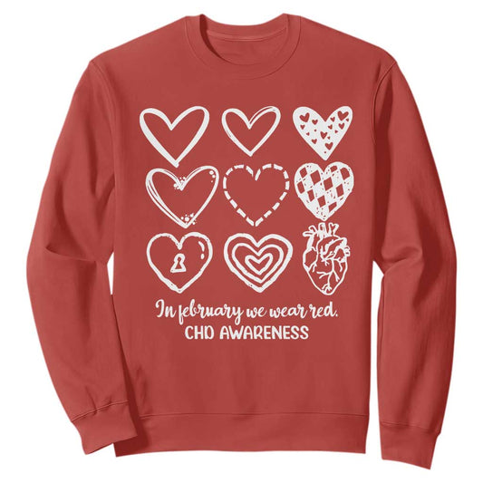 CHD Heart Disease Support Sweatshirt In February We Wear Red