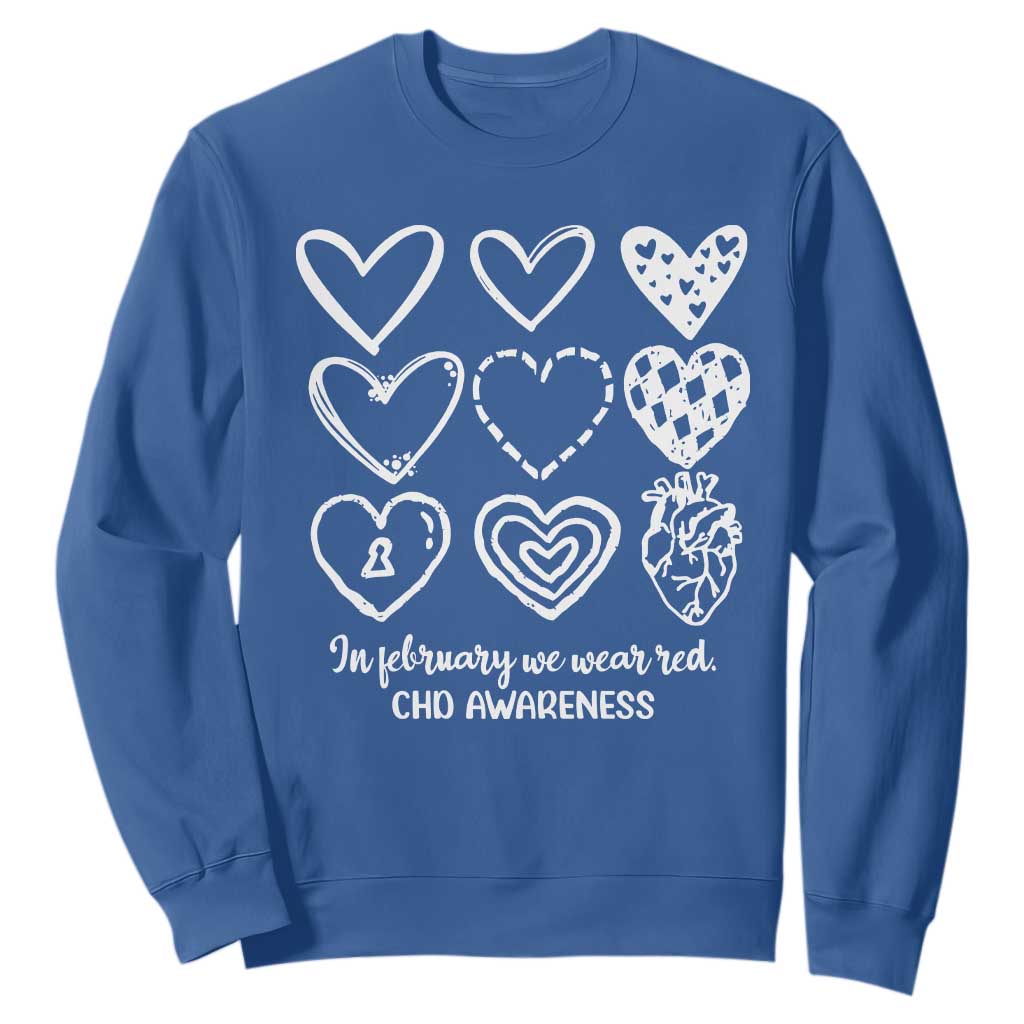 CHD Heart Disease Support Sweatshirt In February We Wear Red