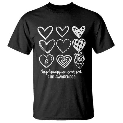 CHD Heart Disease Support T Shirt In February We Wear Red