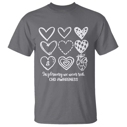CHD Heart Disease Support T Shirt In February We Wear Red