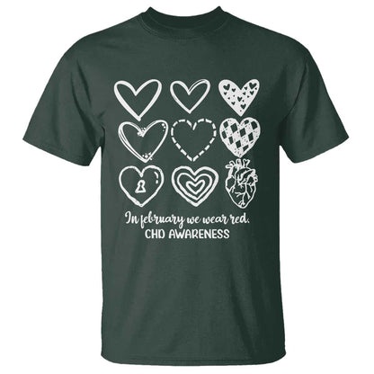 CHD Heart Disease Support T Shirt In February We Wear Red