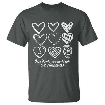 CHD Heart Disease Support T Shirt In February We Wear Red