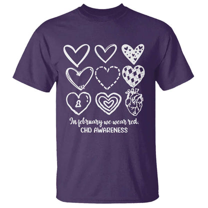CHD Heart Disease Support T Shirt In February We Wear Red