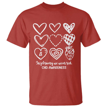 CHD Heart Disease Support T Shirt In February We Wear Red