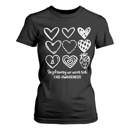 CHD Heart Disease Support T Shirt For Women In February We Wear Red