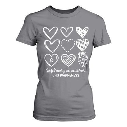 CHD Heart Disease Support T Shirt For Women In February We Wear Red