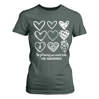 CHD Heart Disease Support T Shirt For Women In February We Wear Red