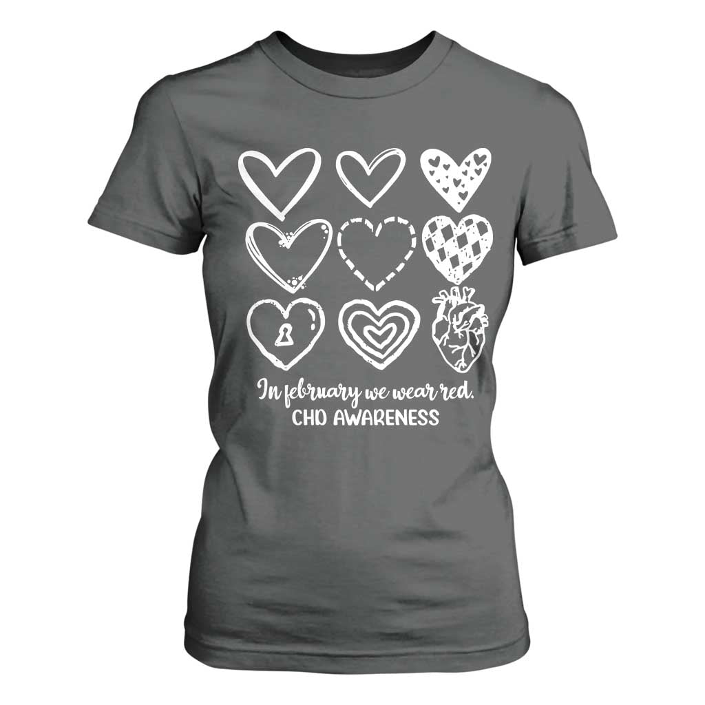CHD Heart Disease Support T Shirt For Women In February We Wear Red