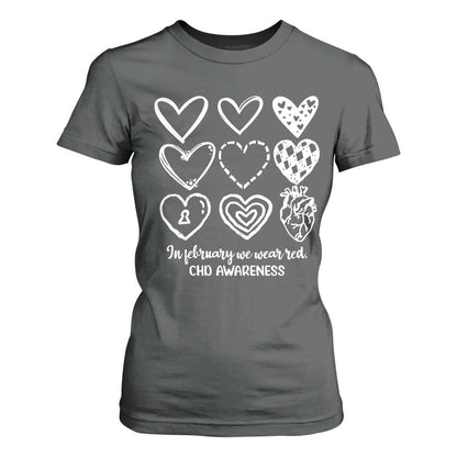 CHD Heart Disease Support T Shirt For Women In February We Wear Red