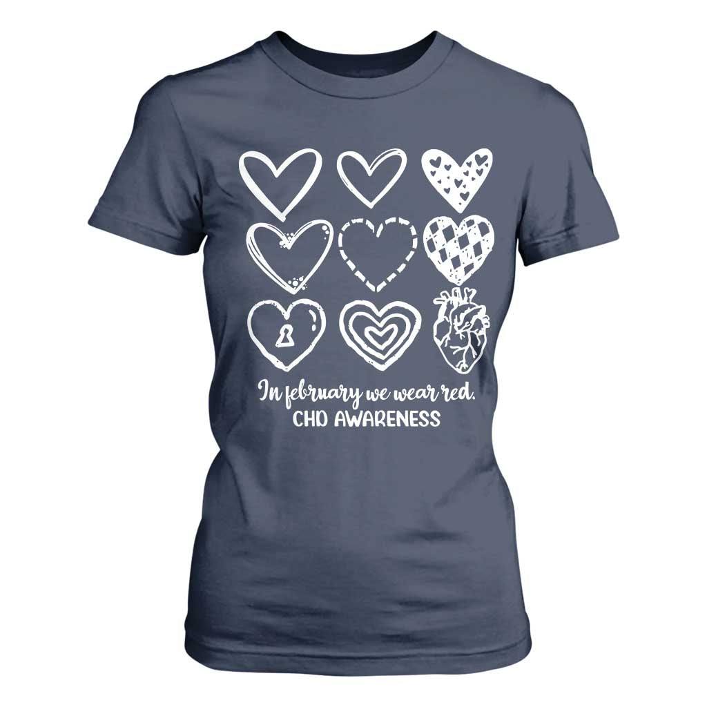 CHD Heart Disease Support T Shirt For Women In February We Wear Red
