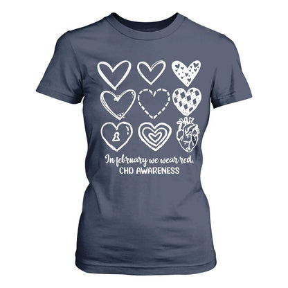 CHD Heart Disease Support T Shirt For Women In February We Wear Red