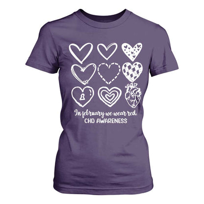 CHD Heart Disease Support T Shirt For Women In February We Wear Red