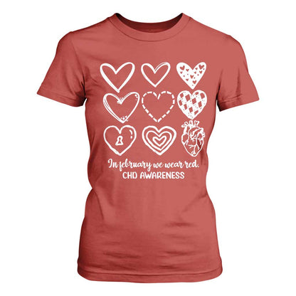 CHD Heart Disease Support T Shirt For Women In February We Wear Red