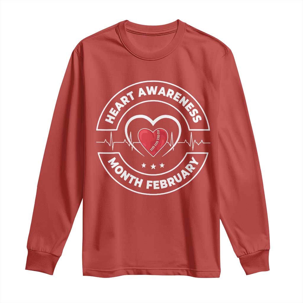 CHD Heart Disease Support Long Sleeve Shirt American Heart Health Month February