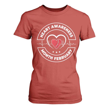 CHD Heart Disease Support T Shirt For Women American Heart Health Month February