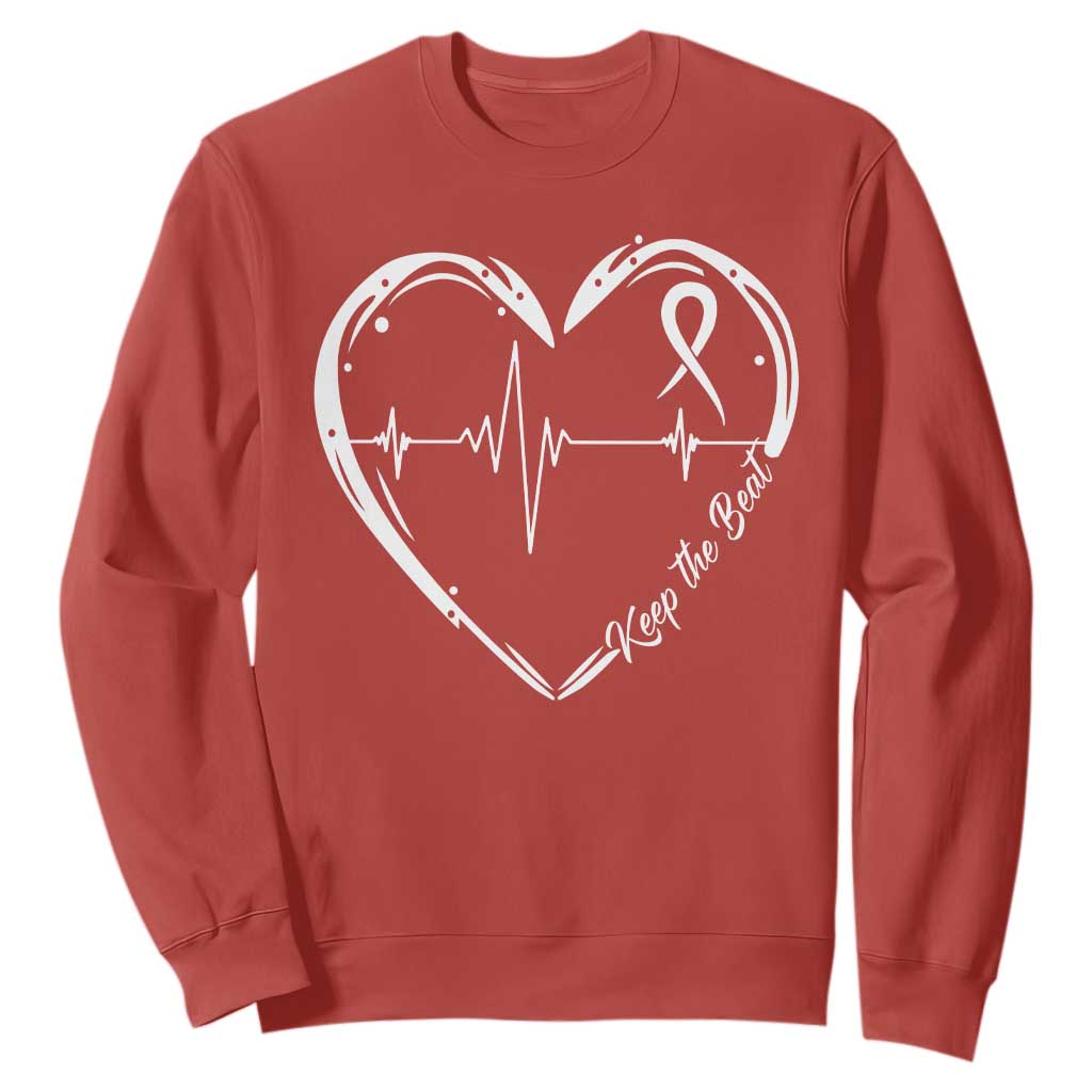 CHD Heart Disease Support Sweatshirt Wear Red Keep The Beat Heart Health