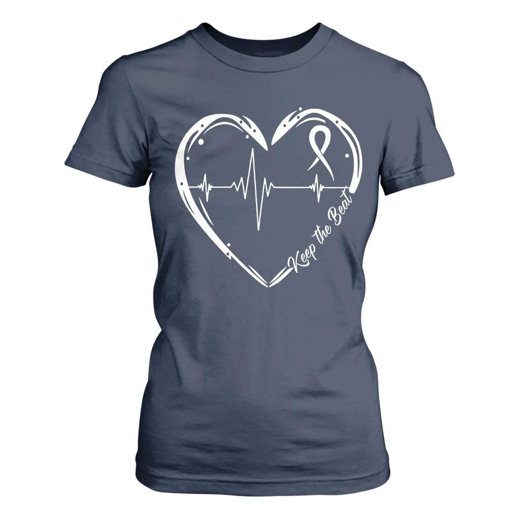 CHD Heart Disease Support T Shirt For Women Wear Red Keep The Beat Heart Health