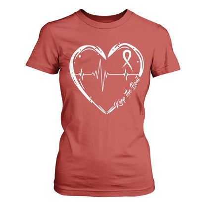 CHD Heart Disease Support T Shirt For Women Wear Red Keep The Beat Heart Health
