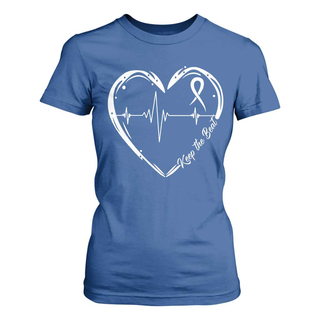 CHD Heart Disease Support T Shirt For Women Wear Red Keep The Beat Heart Health