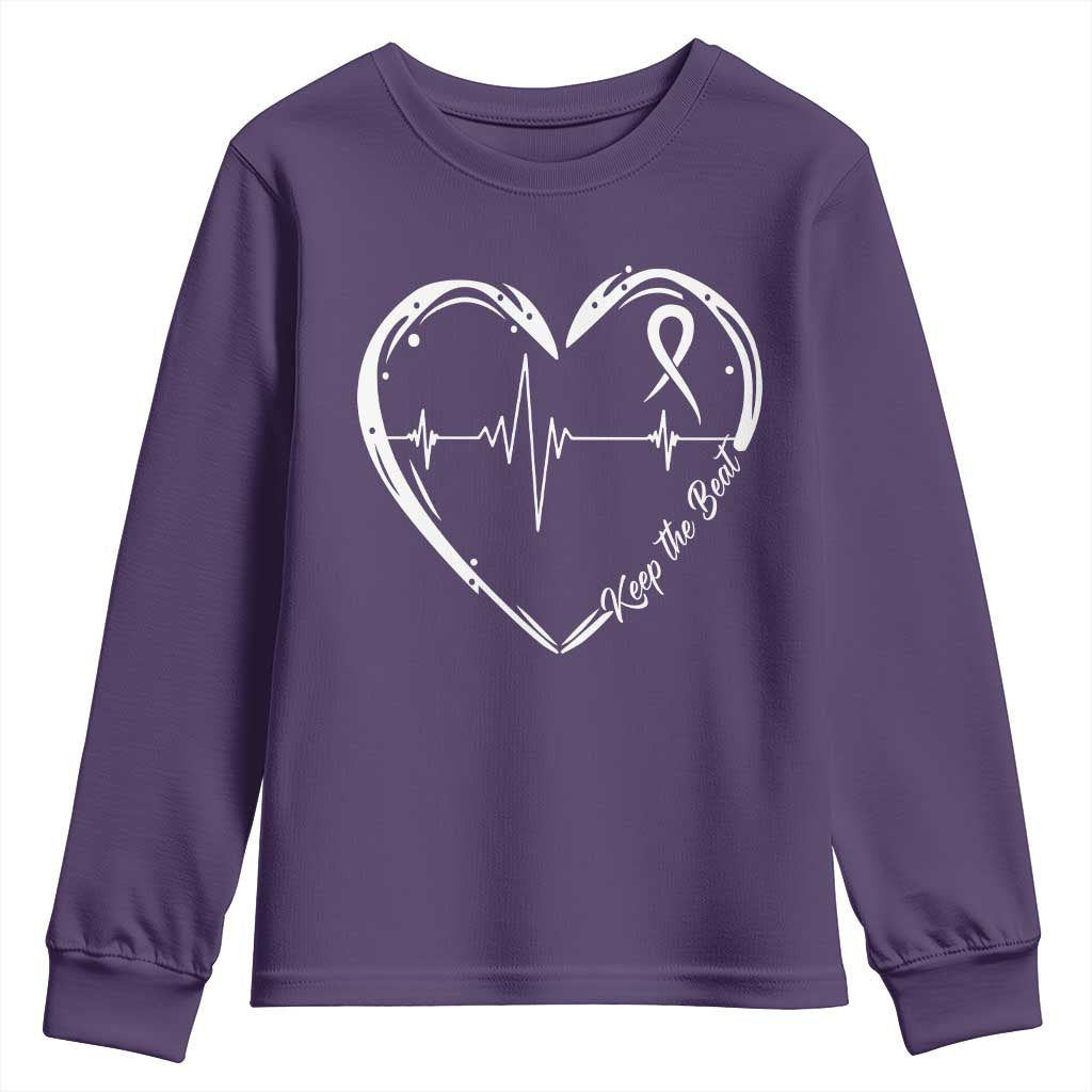 CHD Heart Disease Support Youth Sweatshirt Wear Red Keep The Beat Heart Health