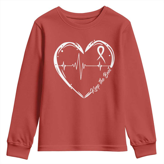 CHD Heart Disease Support Youth Sweatshirt Wear Red Keep The Beat Heart Health
